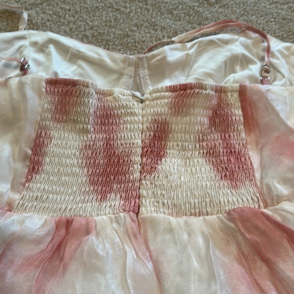 Freesia Chiffon Bustier Mini Dress Size XL Pink Ivory Spaghetti Straps NEW - Picture 15 of 15